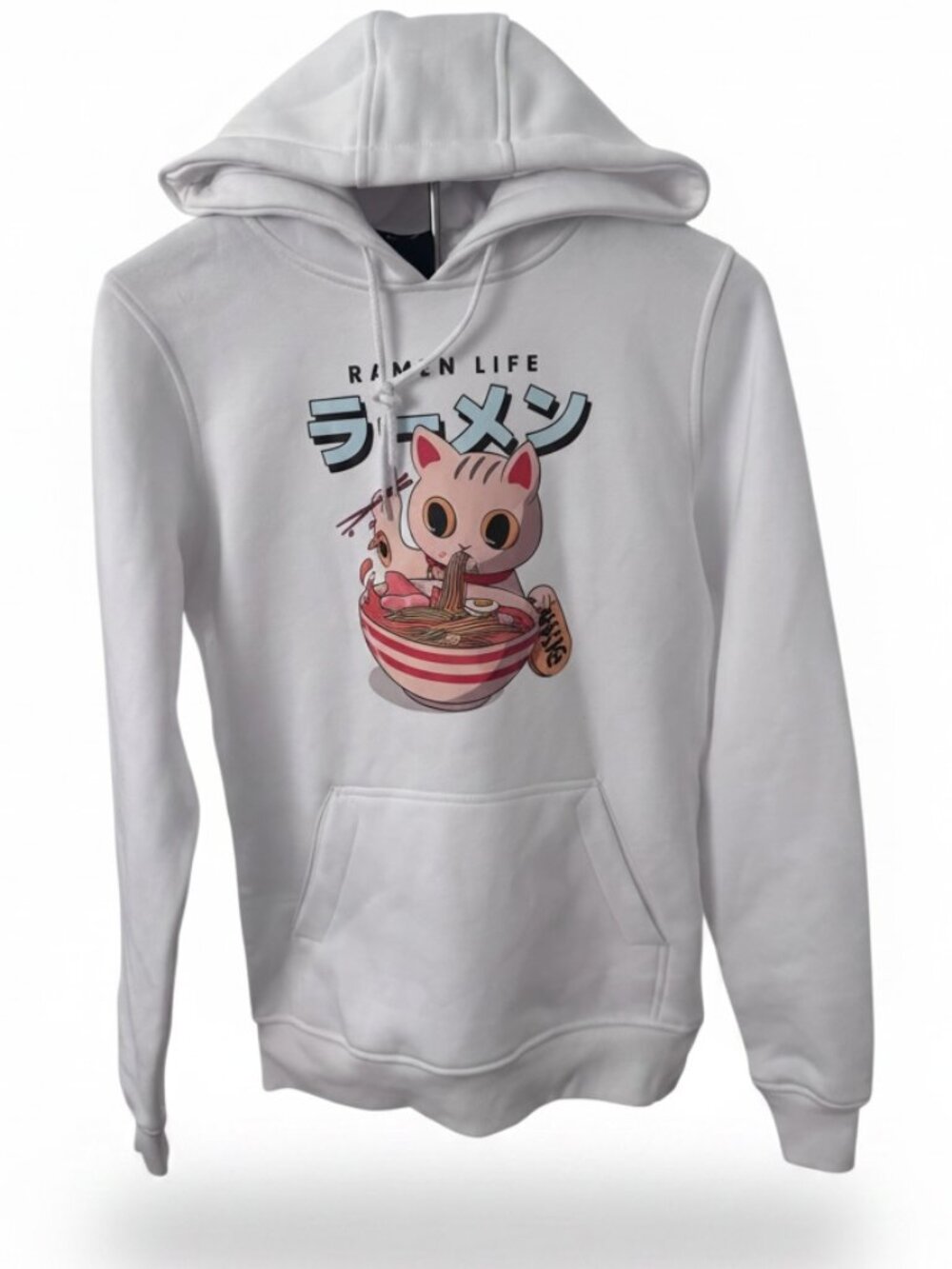 LEADshop.fr Ramen Life Cat Hoodie – Anime Ramen Graphic – XS